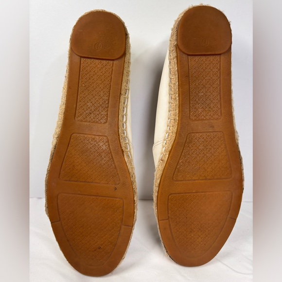 Tory Burch Colorblock Leather Espadrille Flats Black White Logo Cap Toe Slip-On✨ - Picture 9 of 9
